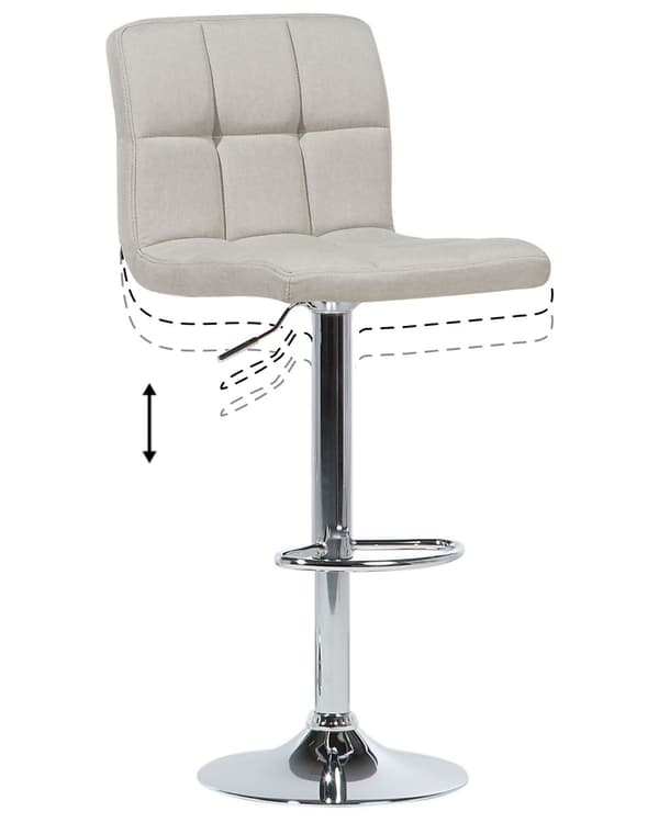 Barstol 2 st Beige Justerbar Höjd