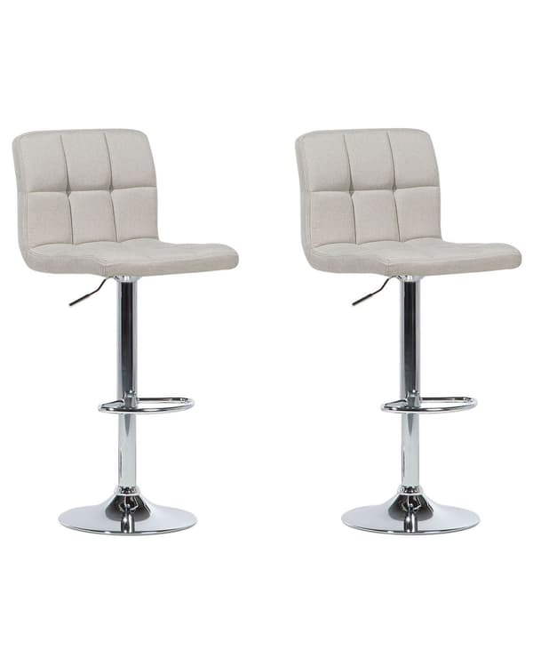 Barstol 2 st Beige Justerbar Höjd