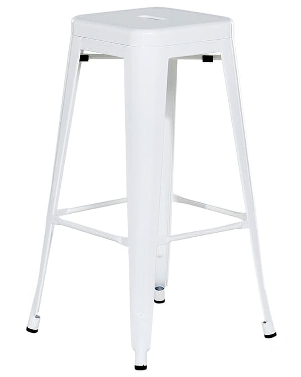 Barstol 2 st Vit Metall 76 cm Stapelbar Industriell