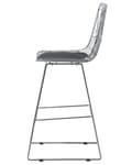 Miniatyrbild 8 av 11: Set med 2 barstolar Silver Stålstomme Konstläder Höjd ribbrygg Modern design