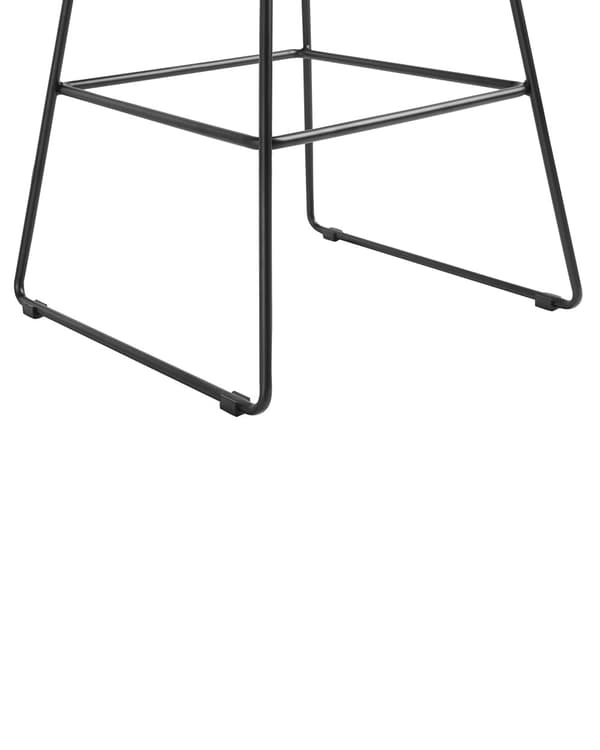 Set med 2 barstolar Svart Stålstomme Konstläder Höjd ribbrygg Modern design