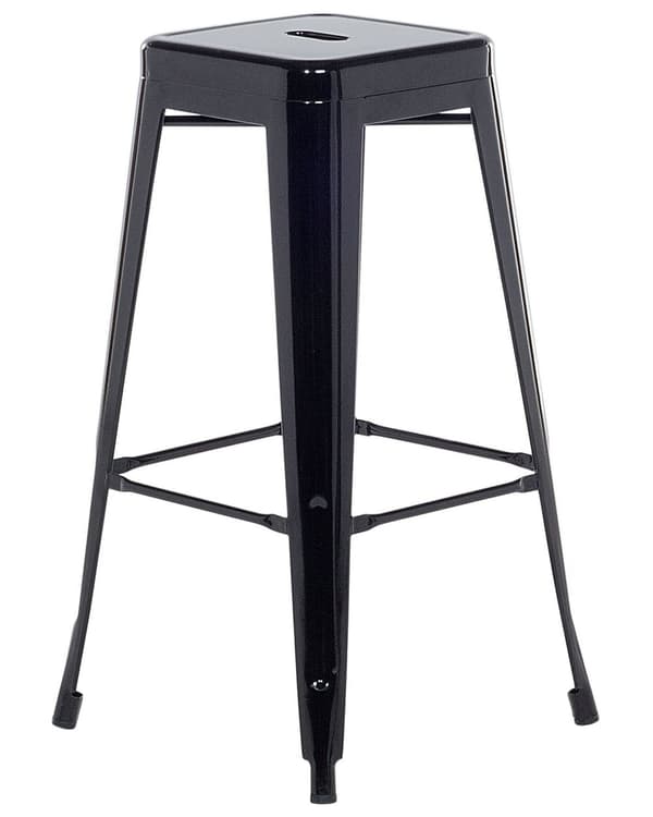 Barstol 2 st Svart Metall 76 cm Stapelbar Industriell