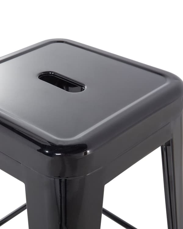 Barstol 2 st Svart Metall 76 cm Stapelbar Industriell