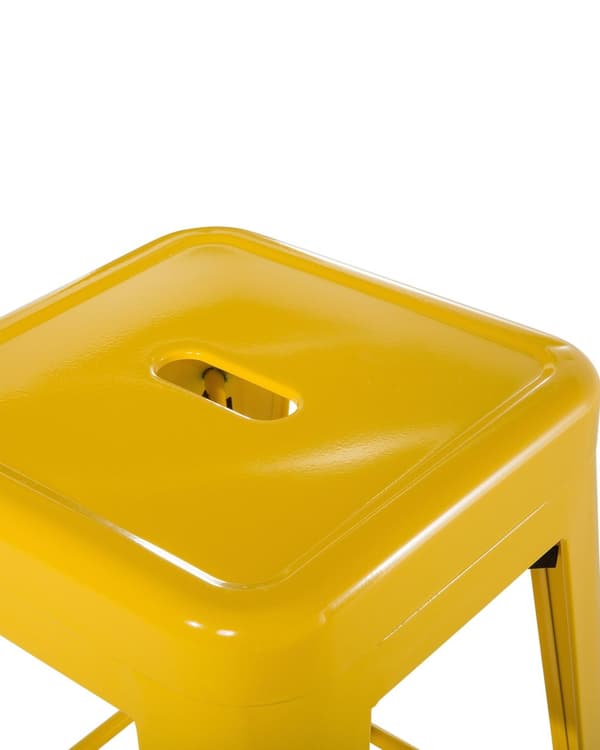 Barstol 2 st Gul Metall 60 cm Stapelbar Industriell