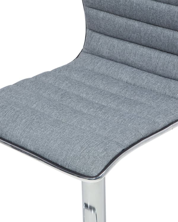 Set med 2 Barstolar Grå Tyg Silver Justerbar Höjd Snurrstol
