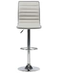 Miniatyrbild 5 av 11: Set med 2 Barstolar Beige Tyg Silver Justerbar Höjd Snurrstol