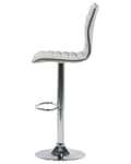 Miniatyrbild 6 av 11: Set med 2 Barstolar Beige Tyg Silver Justerbar Höjd Snurrstol
