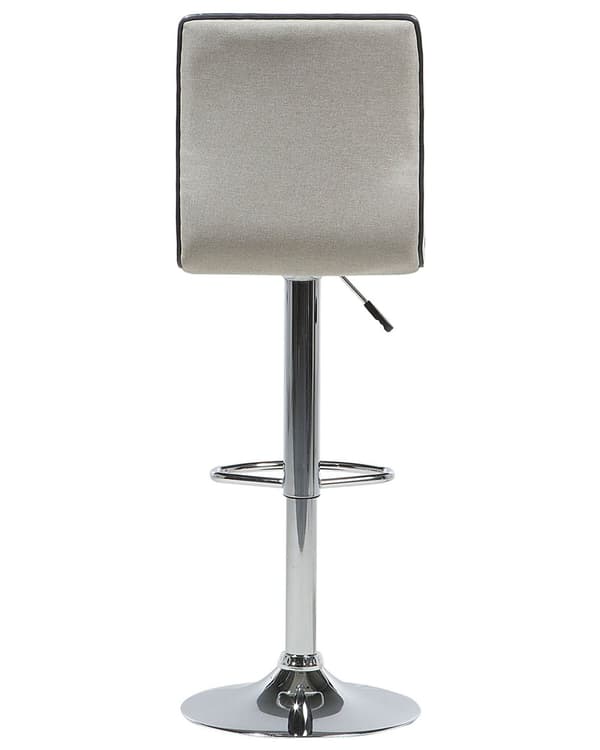 Set med 2 Barstolar Beige Tyg Silver Justerbar Höjd Snurrstol