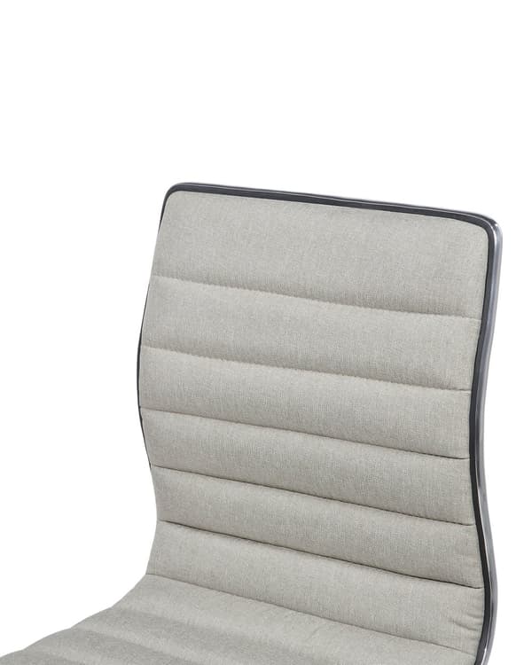 Set med 2 Barstolar Beige Tyg Silver Justerbar Höjd Snurrstol
