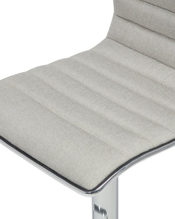 Set med 2 Barstolar Beige Tyg Silver Justerbar Höjd Snurrstol