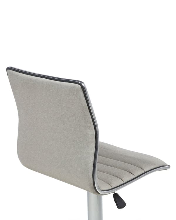 Set med 2 Barstolar Beige Tyg Silver Justerbar Höjd Snurrstol