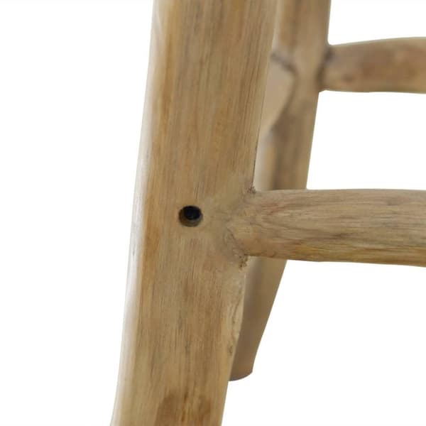 vidaXL Barstol äkta läder och massiv teak