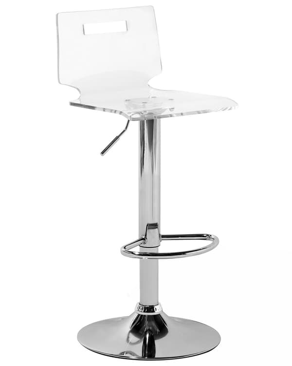 Set av 2 Barstolar Transparent Akryl Snurrande Gaslift Justerbar Höjd Modern