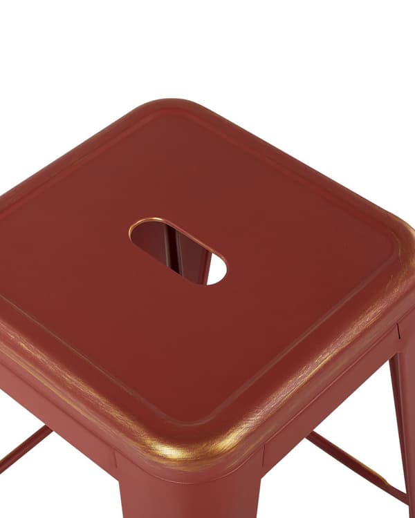 Barstol 2 st Röd med Guld Metall 60 cm Stapelbar Industriell