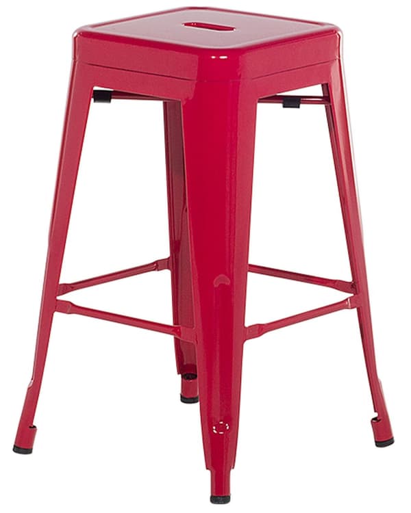 Sæt med 2 barstole Rød Metal 60 cm Stabelbar Bordhøjde Industriel Moderne Stil