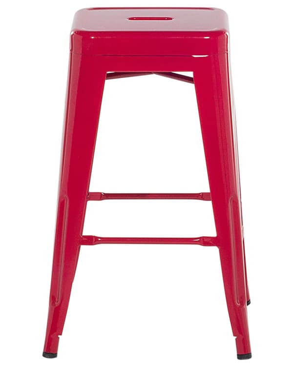 Sæt med 2 barstole Rød Metal 60 cm Stabelbar Bordhøjde Industriel Moderne Stil