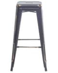 Miniatyrbillede 5 af 8: Barstole sæt Sort med guld Metal mat 76 cm Stabelbar Industriel design dekor af høj kvalitet
