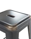 Miniatyrbillede 6 af 8: Barstole sæt Sort med guld Metal mat 76 cm Stabelbar Industriel design dekor af høj kvalitet