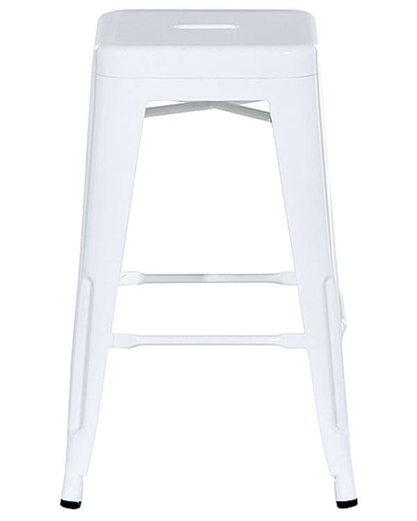 Sæt med 2 Barstole Hvid Metal 60 cm Stabelbar Bordhøjde Industriel moderne stil