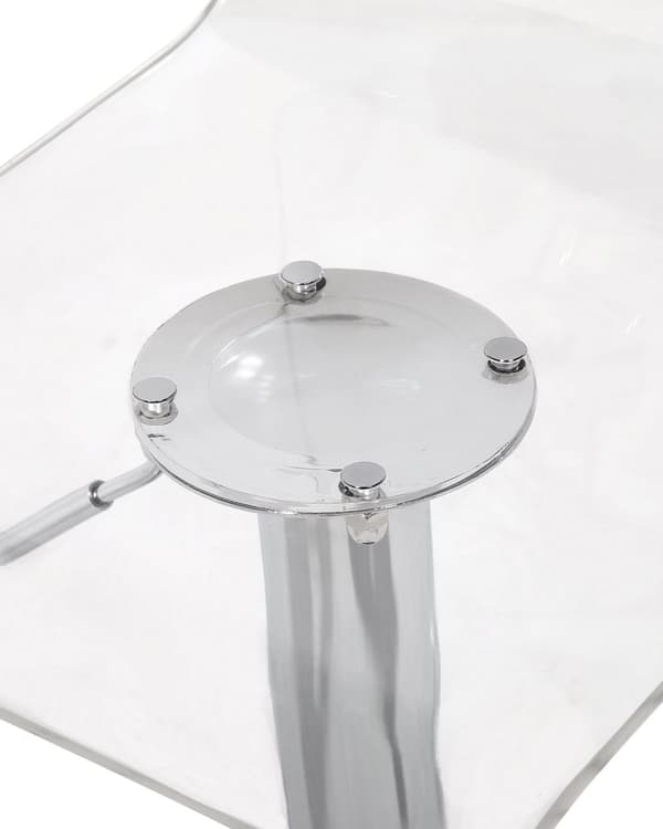 Barstole Transparent Akryl Sølv Blank Metal Sæt 81/102 x 38 cm Drejelig Gaslift Justerbar Moderne Vinglas Motiv Stil med Ryg til Køkken Dekor