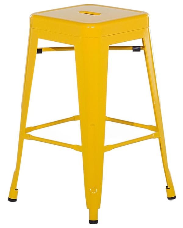 Sæt med 2 barstole Hvid Metal 76 cm Stabelbar Bordhøjde Industriel Moderne Stil