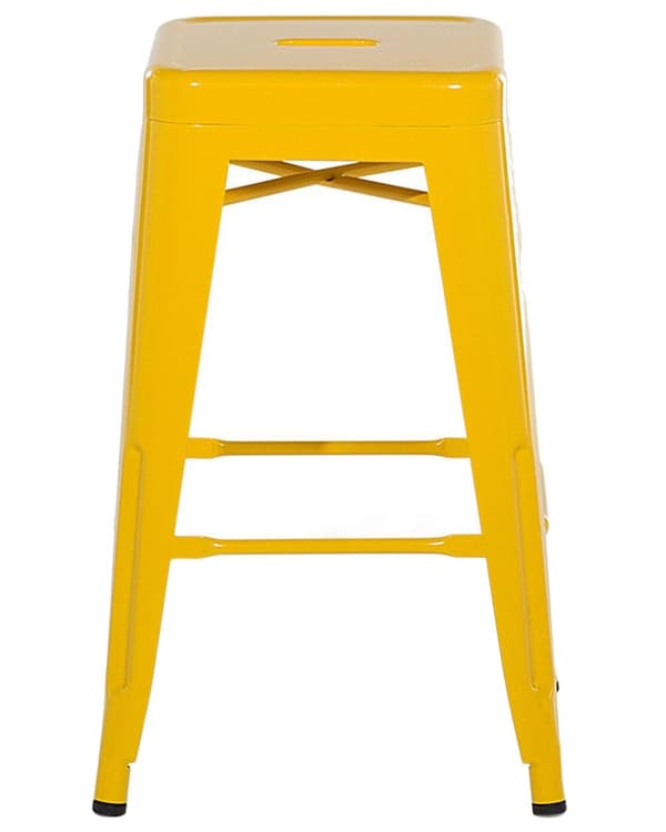 Sæt med 2 barstole Hvid Metal 76 cm Stabelbar Bordhøjde Industriel Moderne Stil