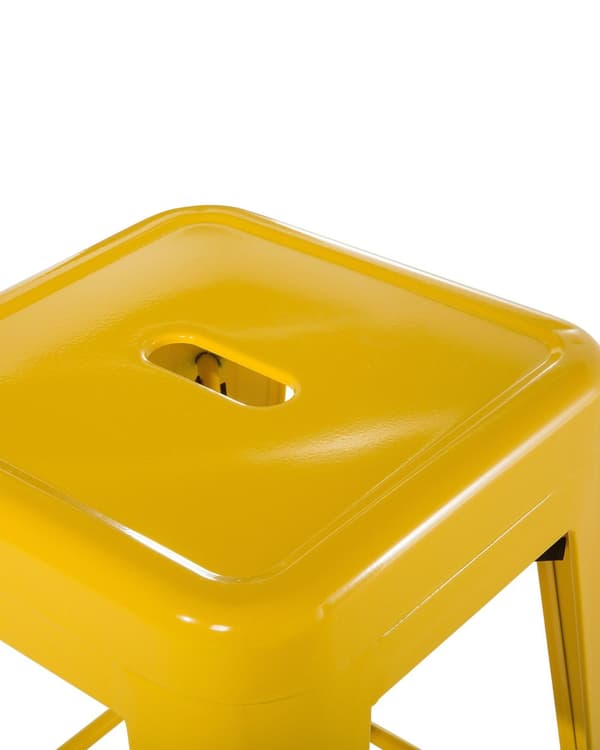 Sæt med 2 barstole Hvid Metal 76 cm Stabelbar Bordhøjde Industriel Moderne Stil