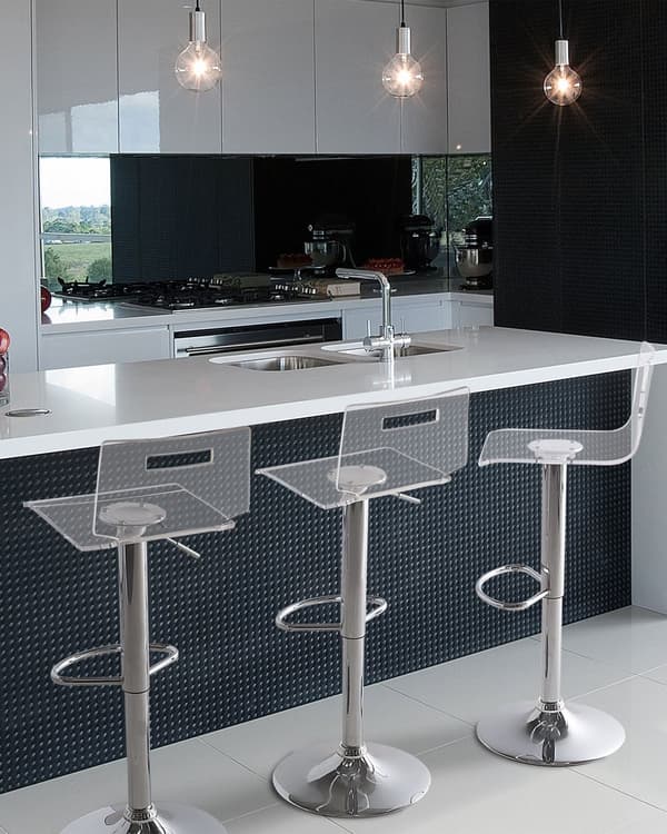 Sæt med 2 Barstole Transparent Akryl Drejelig Gaslift Justerbar Højde Moderne Stil