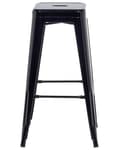 Miniatyrbillede 6 af 9: Barstole sæt Sort poleret Metal 76 cm Stabelbar Bordhøjde Industriel dekoration med nem vedligeholdelse