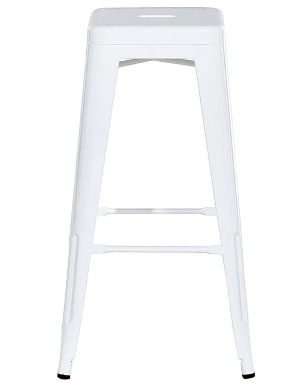 Sæt med 2 barstole Hvid Metal 76 cm Stabelbar Bordhøjde Industriel Moderne Stil