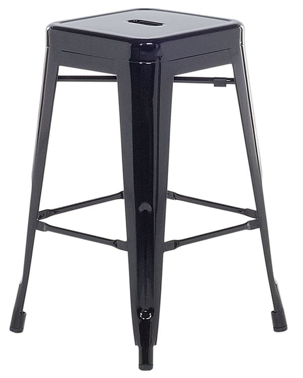 Sæt med 2 barstole Sort Metal 60 cm Stabelbar Bordhøjde Industriel Moderne Stil