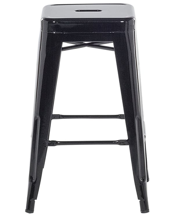 Sæt med 2 barstole Sort Metal 60 cm Stabelbar Bordhøjde Industriel Moderne Stil