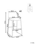 Miniatyrbillede 3 af 10: Barstole Blå Polstret Sorte Metalben Sæt 99 x 46 x 46 cm Høje Køkkenstole Ryglæn Fodstøtte Moderne Counterstole Køkkenø Barbord Indretning