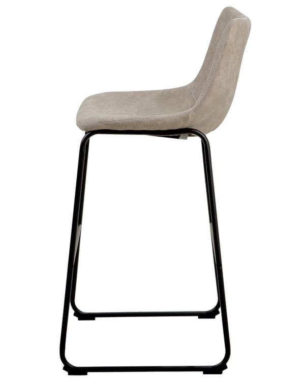Barstole Beige Polstret Sorte Metalben Sæt 99 x 46 x 46 cm Høje Køkkenstole Ryglæn Fodstøtte Moderne Counterstole Køkkenø Barbord Indretning