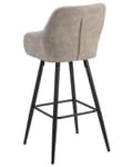 Miniatyrbillede 7 af 10: Barstole Beige Polyester Metalben Sæt 104 x 47 x 47 cm Høj Counterstole med Arme og Ryglæn i Quiltet Rombe Mønster til Køkken Barbord Dekor