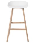 Miniatyrbild 5 av 10: Barstol 2 st Ljusträ och Vit Färg 85 cm Kök Syntetiskt Material