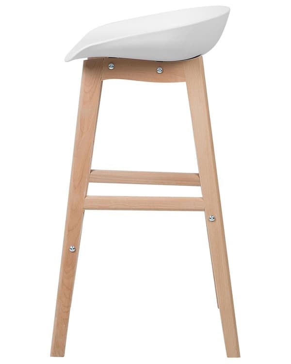 Barstol 2 st Ljusträ och Vit Färg 85 cm Kök Syntetiskt Material
