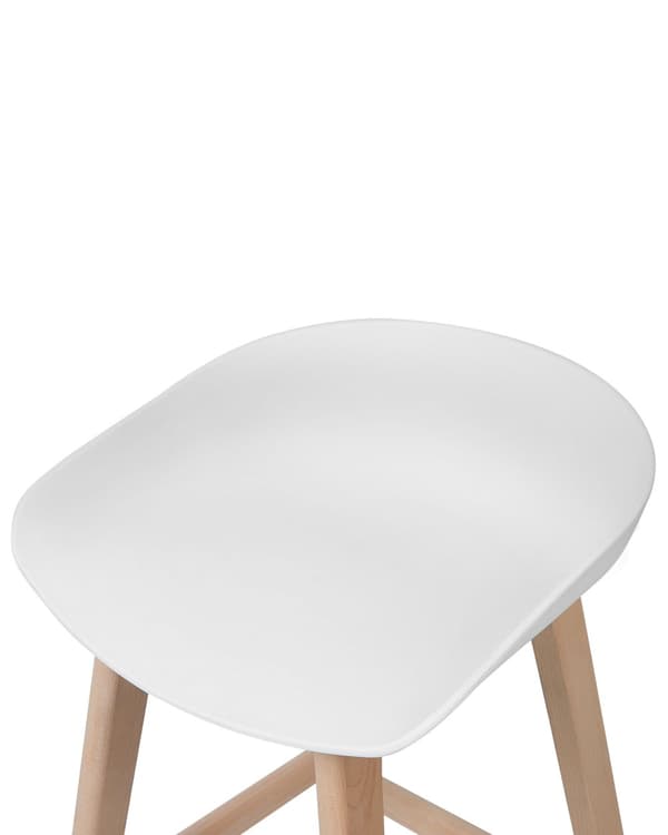 Barstol 2 st Ljusträ och Vit Färg 85 cm Kök Syntetiskt Material