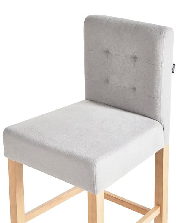 Barstol 2 st Grå Klädd Tuftad med Fotstöd Modern