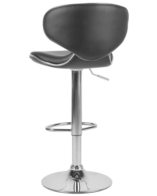 Set med 2 barstolar Svart Konstläder Fotpall Svängbar Gaslyft Justerbar höjd Glamour