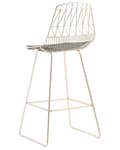 Miniatyrbild 6 av 9: Set med 2 barstolar Guld Stålstomme Konstläder Höjd ribbrygg Modern design