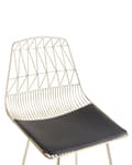 Miniatyrbild 7 av 9: Set med 2 barstolar Guld Stålstomme Konstläder Höjd ribbrygg Modern design