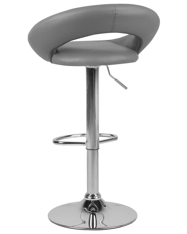 Set med 2 barstolar Grå Konstläder Fotpall Svängbar Gaslyft Justerbar höjd Minimalistisk