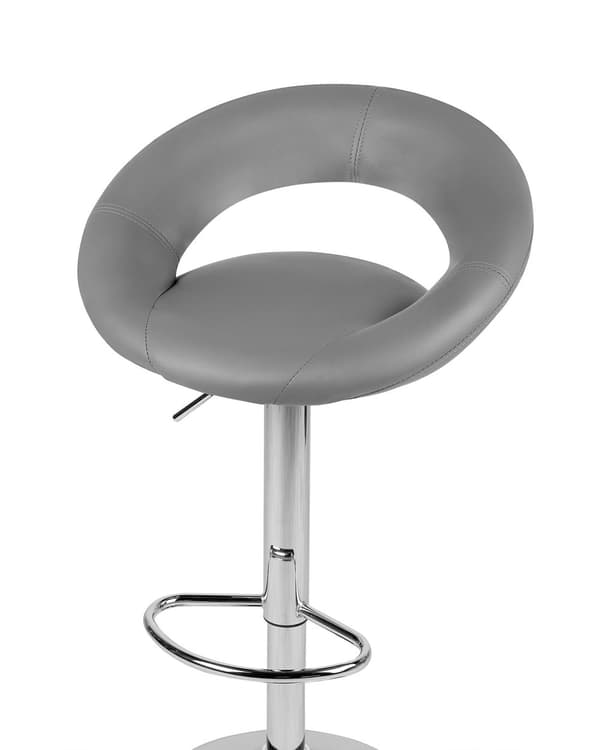Set med 2 barstolar Grå Konstläder Fotpall Svängbar Gaslyft Justerbar höjd Minimalistisk