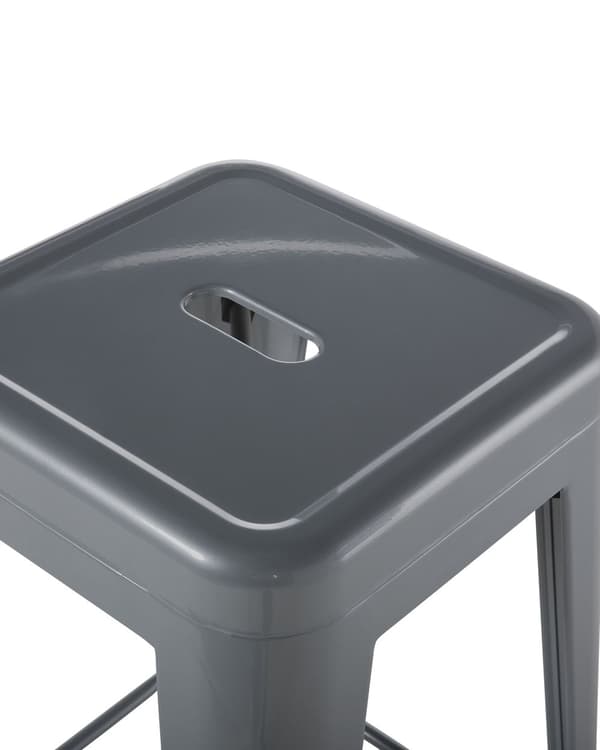 Barstol 2 st Grå Metall 60 cm Stapelbar Industriell