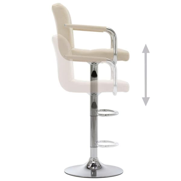vidaXL barstole 2 stk. stof cremefarvet