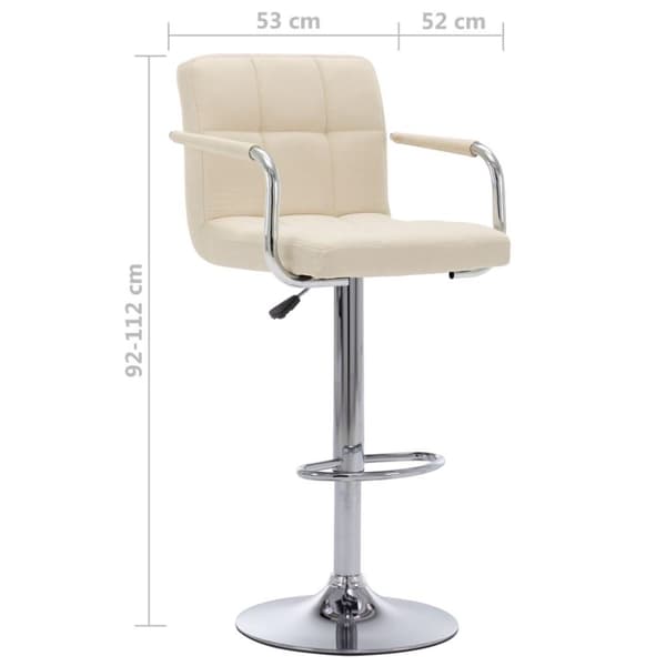 vidaXL barstole 2 stk. stof cremefarvet