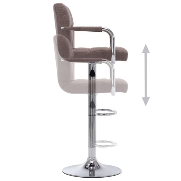 vidaXL Barstolar 2 st taupe tyg