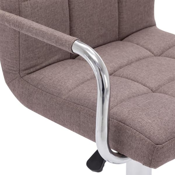vidaXL Barstolar 2 st taupe tyg