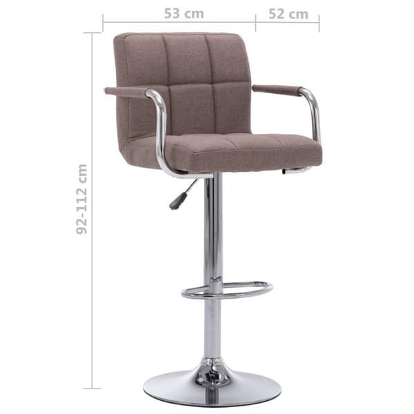 vidaXL Barstolar 2 st taupe tyg